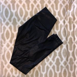 Lululemon Black Foil Leather-Spanx Legging 28”
